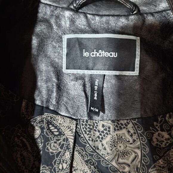 Le Chateau Black Faux Leather Jacket - Size Medium‎ - Picture 9 of 10